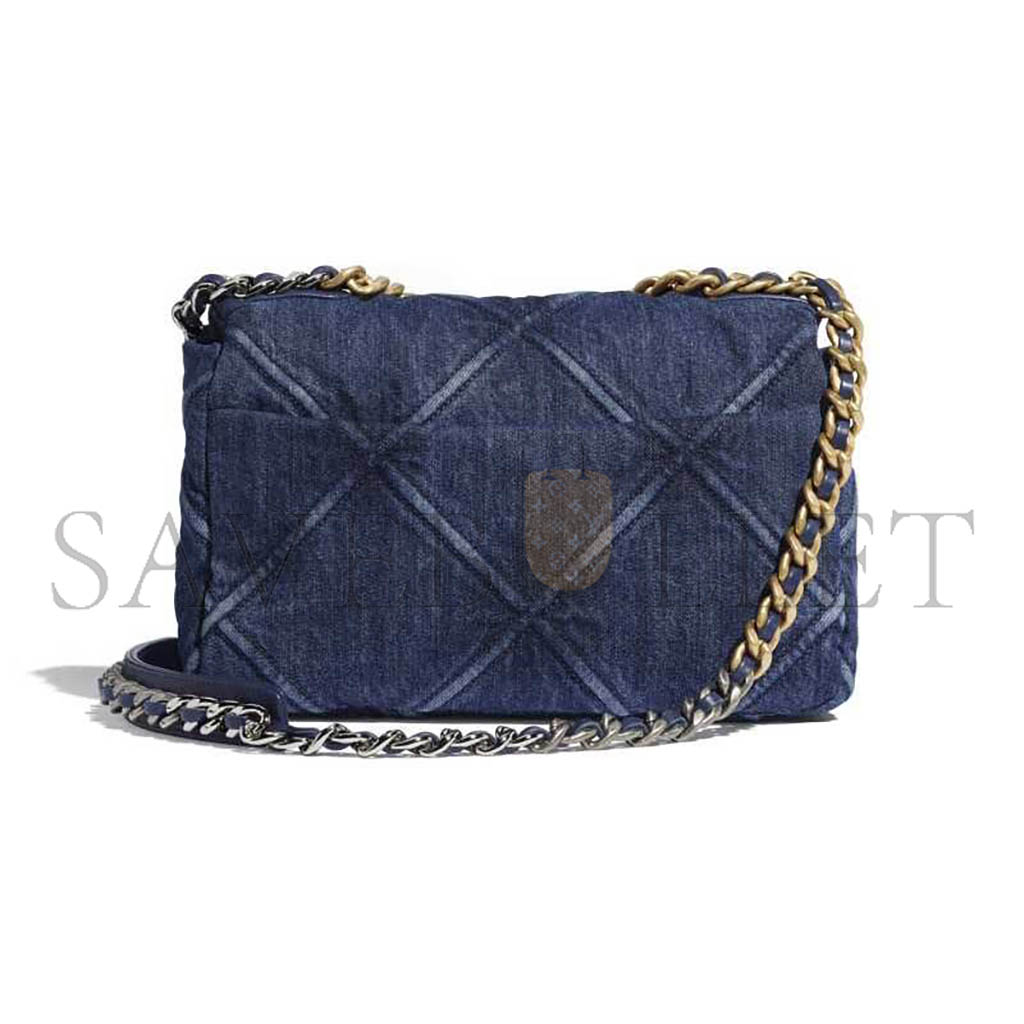 Ch*el 19 flap bag in denim as1160 (26*16*9cm)